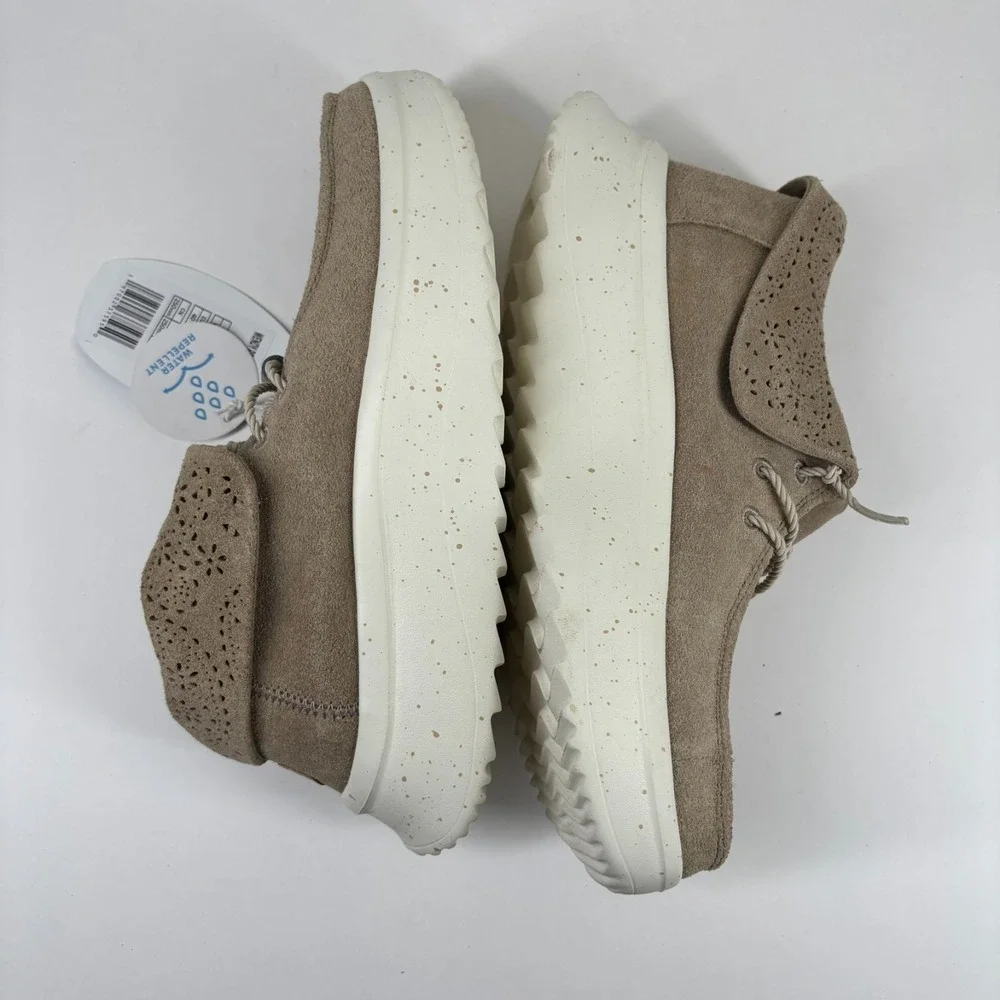 Hey Dude Wendy Peak Fold Boot Suede‎ Women's US 9 Brown Moc Toe Platform Booties